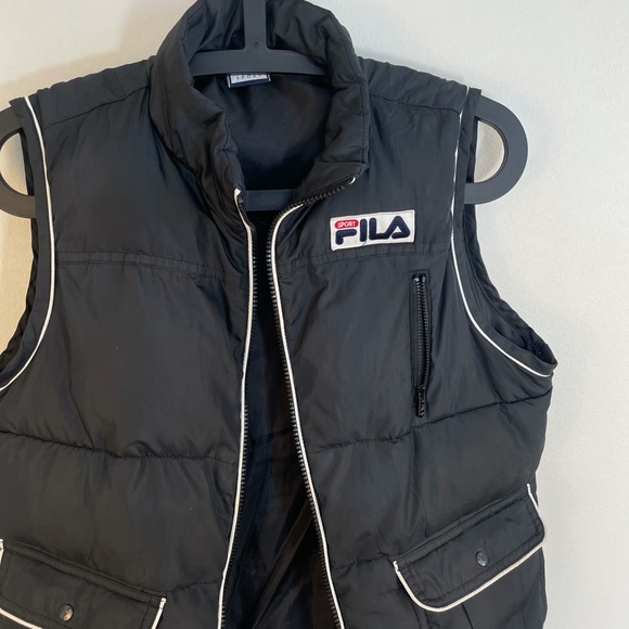 Vintage 90s Fila Puffer Vest Retro men women Fila Puffer Jacket size medium - Picture 5 of 14